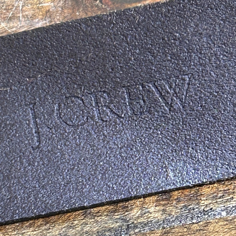 J Crew Genuine Italian Leather Belt Brass Buckle Made in USA Womens L‎ - Picture 5 of 12